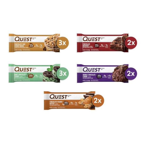 Quest Nutrition Chocolate Chip Dough Cookie Protein Bars, 21g Protein, 1g Sugar, 4g Net Carb, Gluten Free, Keto Friendy, 12 Count