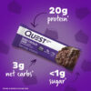 Quest Nutrition Chocolate Chip Dough Cookie Protein Bars, 21g Protein, 1g Sugar, 4g Net Carb, Gluten Free, Keto Friendy, 12 Count