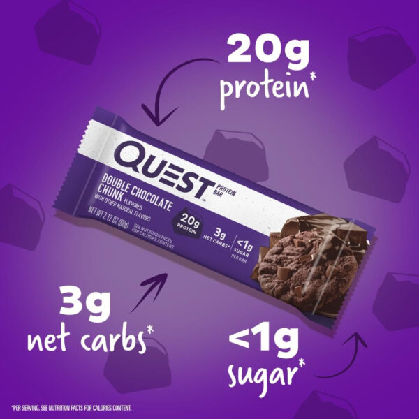 Quest Nutrition Chocolate Chip Dough Cookie Protein Bars, 21g Protein, 1g Sugar, 4g Net Carb, Gluten Free, Keto Friendy, 12 Count