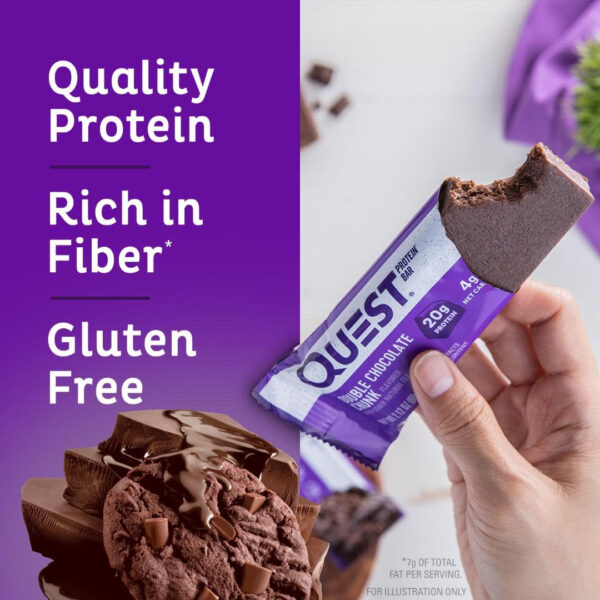 Quest Nutrition Chocolate Chip Dough Cookie Protein Bars, 21g Protein, 1g Sugar, 4g Net Carb, Gluten Free, Keto Friendy, 12 Count