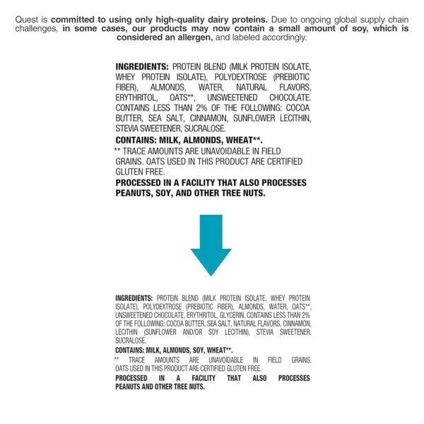 Quest Nutrition Chocolate Chip Dough Cookie Protein Bars, 21g Protein, 1g Sugar, 4g Net Carb, Gluten Free, Keto Friendy, 12 Count