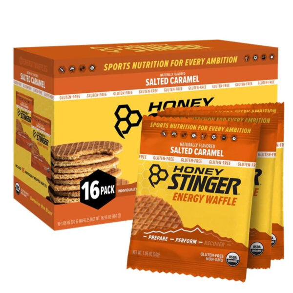 Honey Stinger Organic Honey Waffle, Energy Stroopwafel for Exercise, Endurance and Performance, Sports Nutrition for Home & Gym, Pre and Post Workout, Box of 16 Waffles, 16.96 Ounce (Pack of 16)