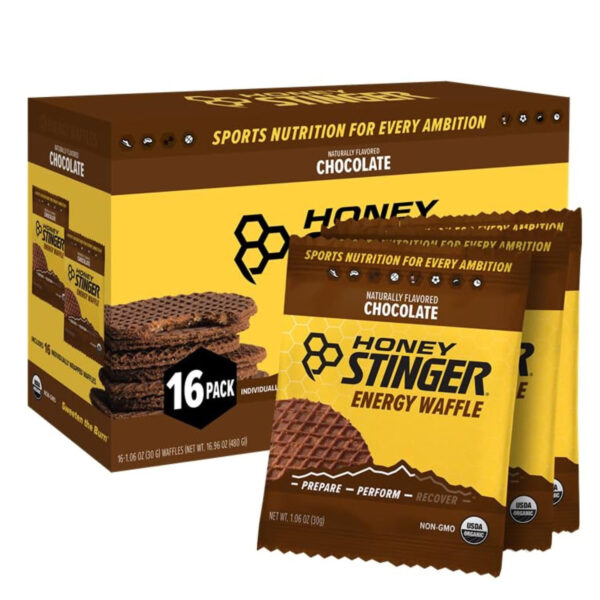 Honey Stinger Organic Honey Waffle, Energy Stroopwafel for Exercise, Endurance and Performance, Sports Nutrition for Home & Gym, Pre and Post Workout, Box of 16 Waffles, 16.96 Ounce (Pack of 16)