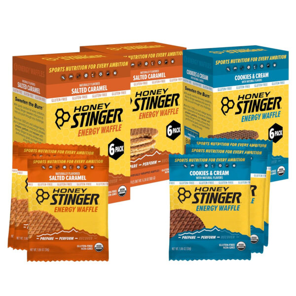Honey Stinger Organic Honey Waffle, Energy Stroopwafel for Exercise, Endurance and Performance, Sports Nutrition for Home & Gym, Pre and Post Workout, Box of 16 Waffles, 16.96 Ounce (Pack of 16)