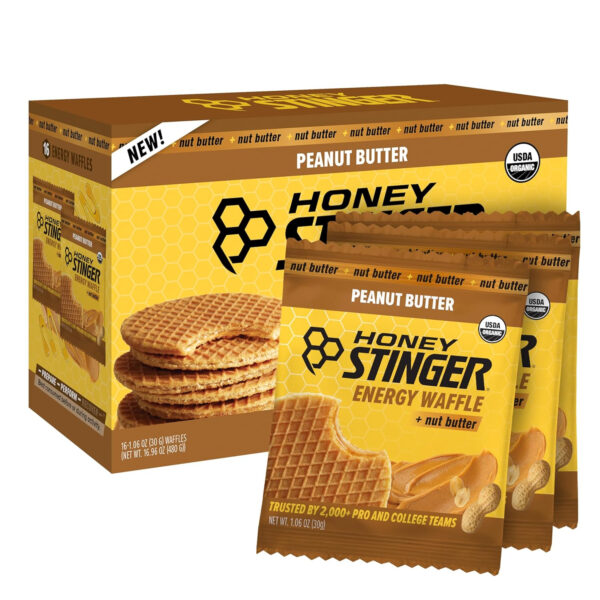 Honey Stinger Organic Honey Waffle, Energy Stroopwafel for Exercise, Endurance and Performance, Sports Nutrition for Home & Gym, Pre and Post Workout, Box of 16 Waffles, 16.96 Ounce (Pack of 16)