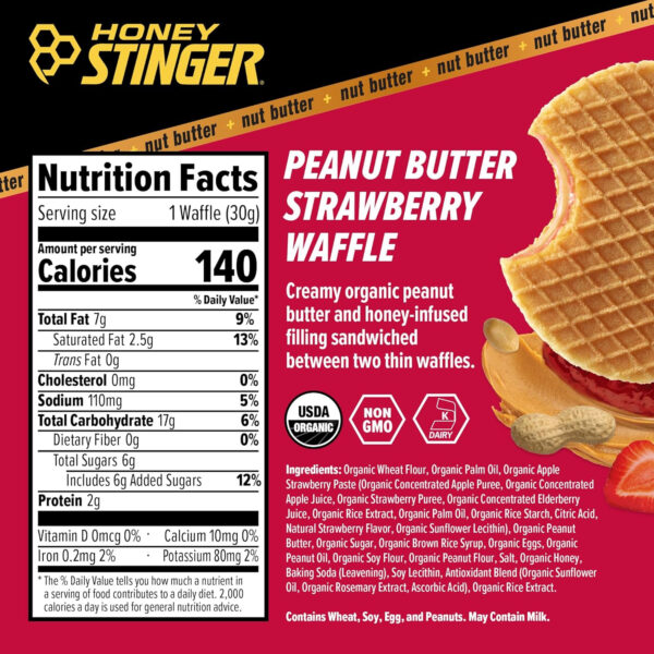 Honey Stinger Organic Honey Waffle, Energy Stroopwafel for Exercise, Endurance and Performance, Sports Nutrition for Home & Gym, Pre and Post Workout, Box of 16 Waffles, 16.96 Ounce (Pack of 16)