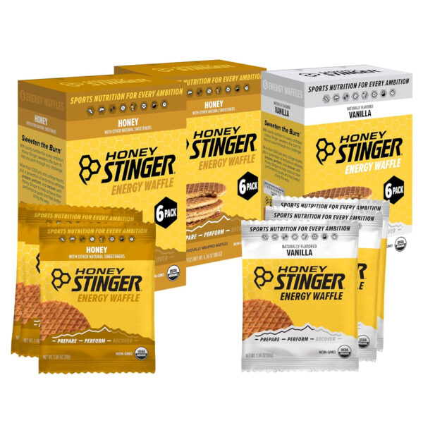 Honey Stinger Organic Honey Waffle, Energy Stroopwafel for Exercise, Endurance and Performance, Sports Nutrition for Home & Gym, Pre and Post Workout, Box of 16 Waffles, 16.96 Ounce (Pack of 16)