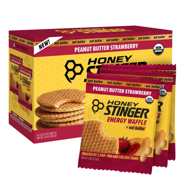 Honey Stinger Organic Honey Waffle, Energy Stroopwafel for Exercise, Endurance and Performance, Sports Nutrition for Home & Gym, Pre and Post Workout, Box of 16 Waffles, 16.96 Ounce (Pack of 16)