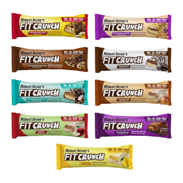 FITCRUNCH Snack Size Protein Bars, 6-Layer Baked Bar, 3g of Sugar, Gluten Free & Soft Cake Core (9 Count, Flavor Lovers)