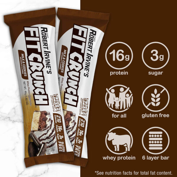 FITCRUNCH Snack Size Protein Bars, 6-Layer Baked Bar, 3g of Sugar, Gluten Free & Soft Cake Core (9 Count, Flavor Lovers)