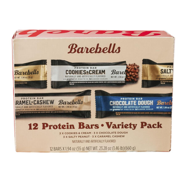 6893b5f3045a37d8cc43cc795e963cded64779fb76208ab96f079.jpg Barebells Protein Bars Variety Pack - 12 Count, 1.9oz Bars - Protein Snacks with 20g of High Protein - Chocolate Protein Bar with 1g of Total Sugars - Perfect on The Go Protein Snack & Breakfast Bars