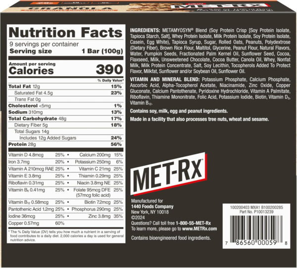 MET-Rx Protein Plus Bar, Great as Healthy Meal Replacement, Snack, and Help Support Energy, Gluten Free, Peanut Butter Cup, With Vitamin A, Vitamin C, and Zinc to Support Immune Health, 85 g,9 Count