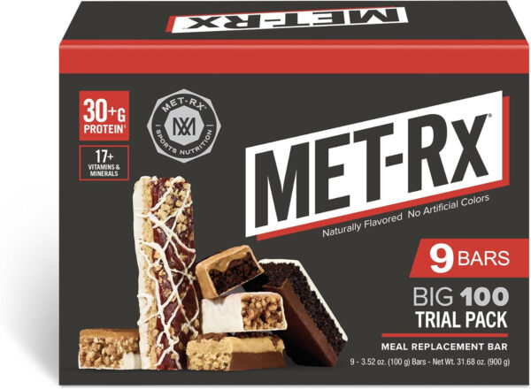 MET-Rx Protein Plus Bar, Great as Healthy Meal Replacement, Snack, and Help Support Energy, Gluten Free, Peanut Butter Cup, With Vitamin A, Vitamin C, and Zinc to Support Immune Health, 85 g,9 Count
