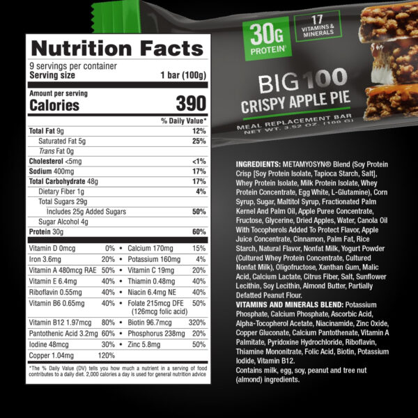 MET-Rx Protein Plus Bar, Great as Healthy Meal Replacement, Snack, and Help Support Energy, Gluten Free, Peanut Butter Cup, With Vitamin A, Vitamin C, and Zinc to Support Immune Health, 85 g,9 Count