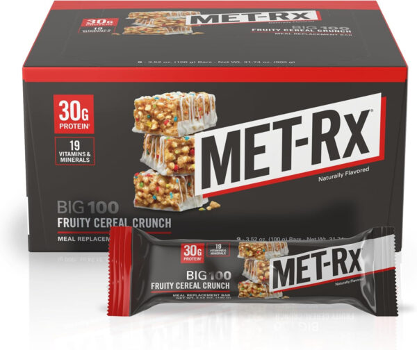 MET-Rx Protein Plus Bar, Great as Healthy Meal Replacement, Snack, and Help Support Energy, Gluten Free, Peanut Butter Cup, With Vitamin A, Vitamin C, and Zinc to Support Immune Health, 85 g,9 Count