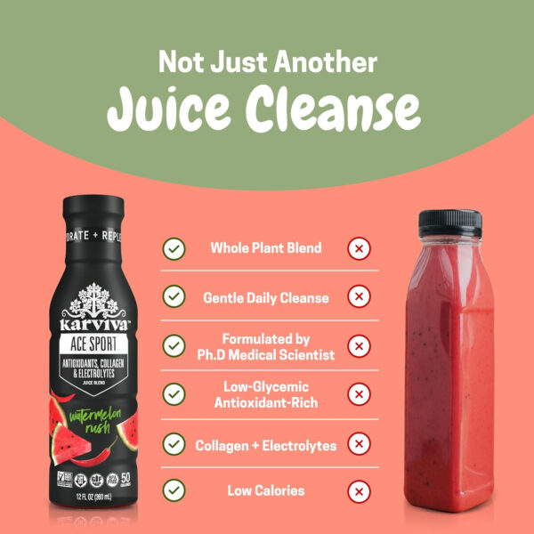 6894074e233fec006f218f25dbccfd002bc80a7a7fd3f1b094ab6.jpg Karviva Organic Juice Cleanse & Skin Glowing Pack – Detox & Collagen Boost, Low-Sugar, High Fiber, Antioxidants & Vitamins – Ancient Remedies For Weight Control & Sugar Detox, 1–3 Day Use (6 BPA-Free Bottles, 12 oz)