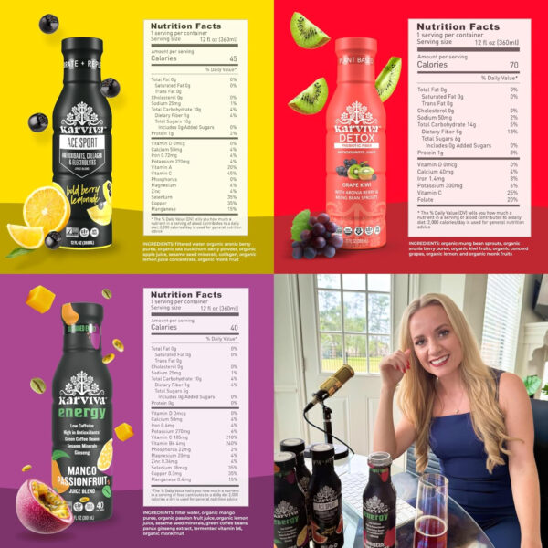 Karviva Juice Cleanse For Women's Health & Hormonal Balance | Ancient Remedies For Weight Control, Energy Boost, Skin Health | Detox, Energy, Collagen Boost, and Destress | TCM-Inspired Relief | Non-GMO, 6 BPA-Free Bottles