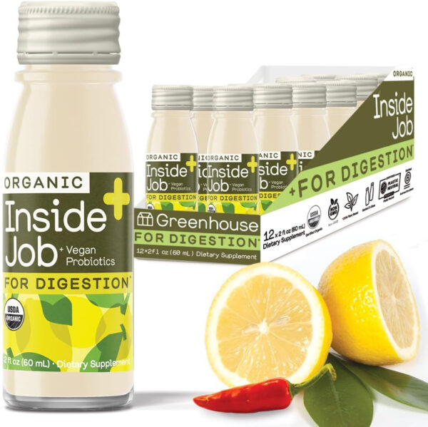 Greenhouse Juice Detox Wellness Shots Organic Immunity Shots Juice Liver Health Wellness + Anti-Inflammatory with Ginseng, Milk Thistle, and Dandelion Vegan & Gluten-Free (2 Oz, Pack of 12)