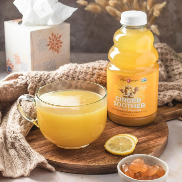 68940856c36889fa57d2a65e7c7eb113242adb0042d2007a2aa20.jpg Turmeric Gingerade, Ginger Soother by The Ginger People – Drug Free Digestive Health, Turmeric Flavor, Premium Quality Turmeric Juice, Single - 32 Oz (Pack of 1)