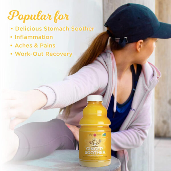 68940884d5037d26d7cc433be7f80f8826841e87b66fac0755bf1.jpg Turmeric Gingerade, Ginger Soother by The Ginger People – Drug Free Digestive Health, Turmeric Flavor, Premium Quality Turmeric Juice, Single - 32 Oz (Pack of 1)