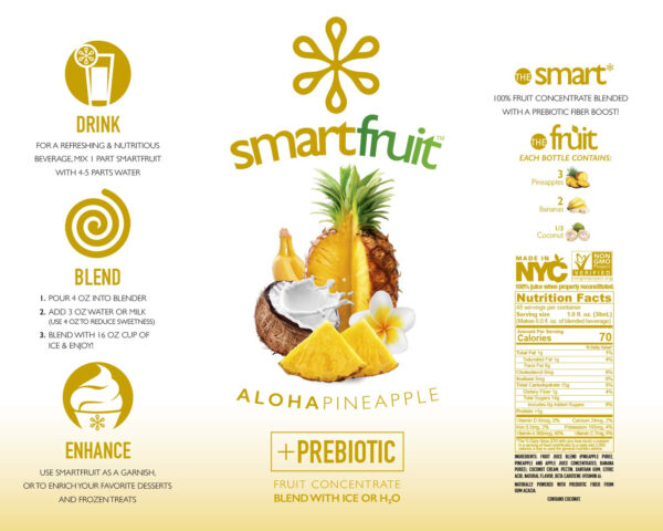 Smartfruit Harvest Greens + Detox, 100% Real Fruit Purée, Non-GMO, No Additives, Vegan - 48 Fl. Oz