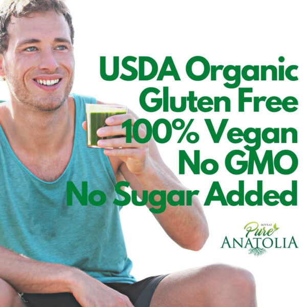 6894093830ef80b82021f446c6fd5f5bbe5f67c9a3df5f458ef33.jpg Organic Green Detox Juice by Pure Anatolia - Boost Immunity, Enhance your Health - USDA Organic, Gluten Free, Vegan - Reusable 1 Glass Bottle of 32 fl oz.