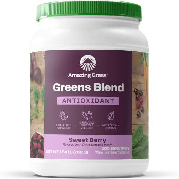 Amazing Grass Greens Superfood Detox & Digest: Greens Powder with Digestive Enzymes & Probiotics, Clean Green, 30 Servings (Packaging May Vary)