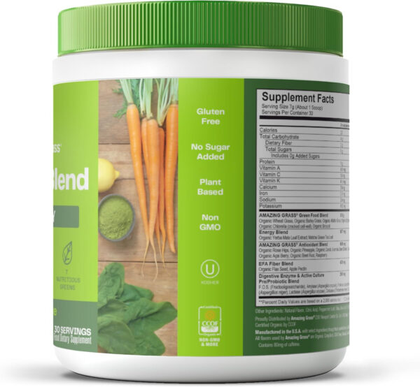 Amazing Grass Greens Superfood Detox & Digest: Greens Powder with Digestive Enzymes & Probiotics, Clean Green, 30 Servings (Packaging May Vary)
