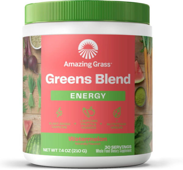 Amazing Grass Greens Superfood Detox & Digest: Greens Powder with Digestive Enzymes & Probiotics, Clean Green, 30 Servings (Packaging May Vary)