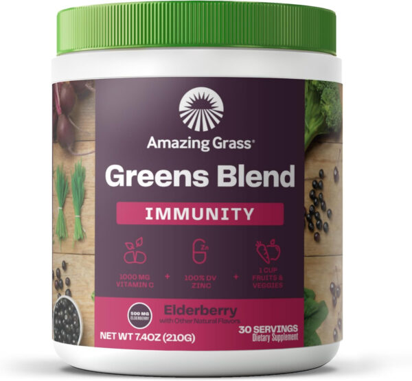 Amazing Grass Greens Superfood Detox & Digest: Greens Powder with Digestive Enzymes & Probiotics, Clean Green, 30 Servings (Packaging May Vary)