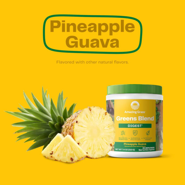 Amazing Grass Greens Superfood Detox & Digest: Greens Powder with Digestive Enzymes & Probiotics, Clean Green, 30 Servings (Packaging May Vary)