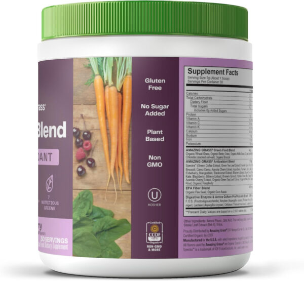 Amazing Grass Greens Superfood Detox & Digest: Greens Powder with Digestive Enzymes & Probiotics, Clean Green, 30 Servings (Packaging May Vary)