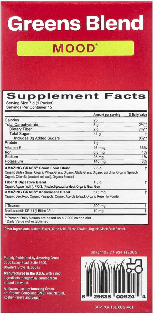 Amazing Grass Greens Superfood Detox & Digest: Greens Powder with Digestive Enzymes & Probiotics, Clean Green, 30 Servings (Packaging May Vary)