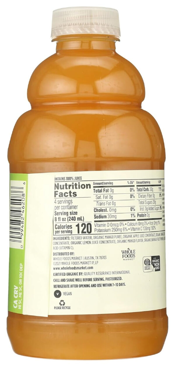 365 by Whole Foods Market, Organic Carrot and Orange Juice with Turmeric, Immune Refresher, 32 Fl Oz