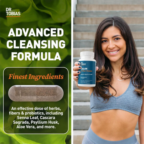 68940adc3a5f1752c7effd4b85971c9644ce5f1a18978b879652c.jpg Dr. Tobias Colon 14 Day Cleanse, Advanced Gut Cleanse Detox for Women & Men with Cascara Sagrada, Psyllium Husk, Senna Leaf & Probiotics, Non-GMO Colon Cleanse, 28 Capsules 1-2 Daily