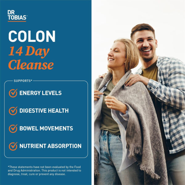 68940add65c543a01ccb0d520f25bc8d1333abb9600ffb5f563b4.jpg Dr. Tobias Colon 14 Day Cleanse, Advanced Gut Cleanse Detox for Women & Men with Cascara Sagrada, Psyllium Husk, Senna Leaf & Probiotics, Non-GMO Colon Cleanse, 28 Capsules 1-2 Daily
