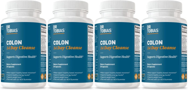 68940ae418b2fc46c62cedf91d27b84e5dc037c76a7454bb4e594.jpg Dr. Tobias Colon 14 Day Cleanse, Advanced Gut Cleanse Detox for Women & Men with Cascara Sagrada, Psyllium Husk, Senna Leaf & Probiotics, Non-GMO Colon Cleanse, 28 Capsules 1-2 Daily