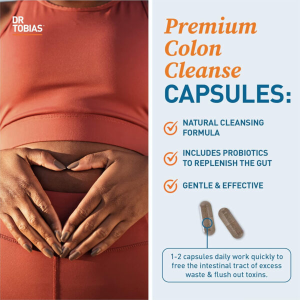 68940ae76b14a971a2b8e160dd0210535cc96a56474ede7259106.jpg Dr. Tobias Colon 14 Day Cleanse, Advanced Gut Cleanse Detox for Women & Men with Cascara Sagrada, Psyllium Husk, Senna Leaf & Probiotics, Non-GMO Colon Cleanse, 28 Capsules 1-2 Daily