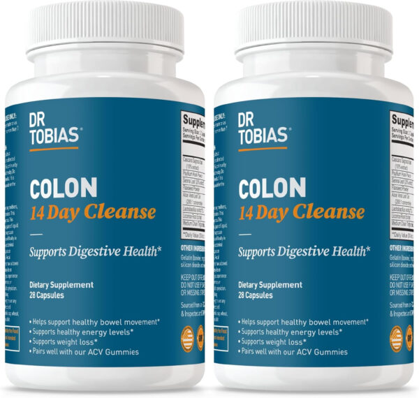 68940aefab234351f95f8eeff3ef24fd025a6888380f8ec85d61d.jpg Dr. Tobias Colon 14 Day Cleanse, Advanced Gut Cleanse Detox for Women & Men with Cascara Sagrada, Psyllium Husk, Senna Leaf & Probiotics, Non-GMO Colon Cleanse, 28 Capsules 1-2 Daily