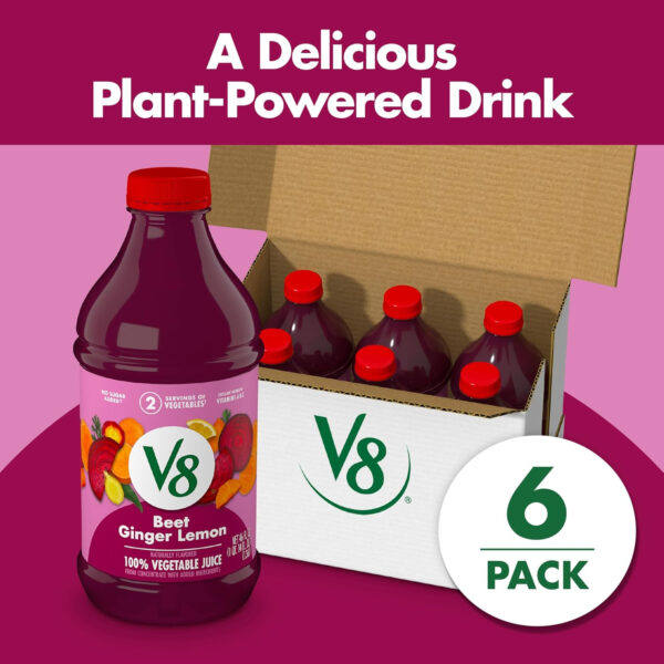 V8 Beet Ginger Lemon 100% Vegetable Juice, 46 fl oz Bottle