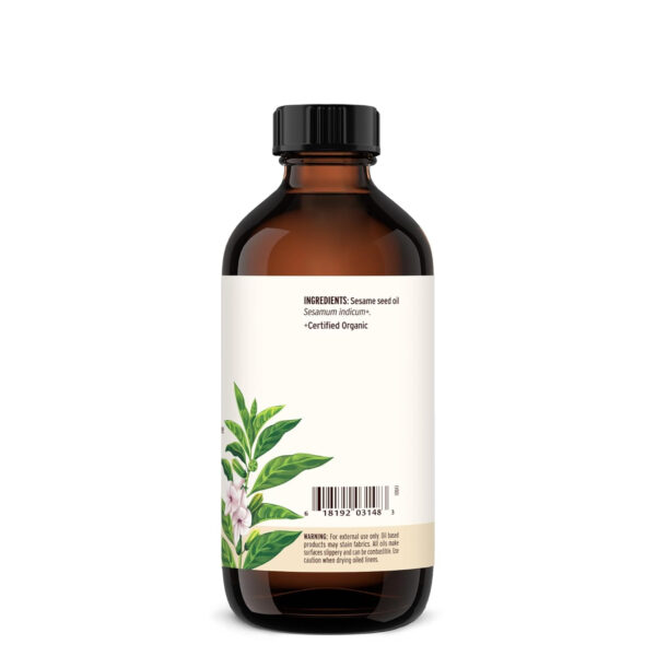 Banyan Botanicals Sesame Oil – Organic & Unrefined Sesame Oil for Skin, Body, Hair & More – Multiple Sizes – 8 oz – Non GMO Sustainably Sourced Vegan