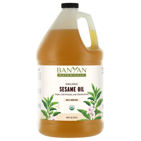 Banyan Botanicals Sesame Oil – Organic & Unrefined Sesame Oil for Skin, Body, Hair & More – Multiple Sizes – 8 oz – Non GMO Sustainably Sourced Vegan