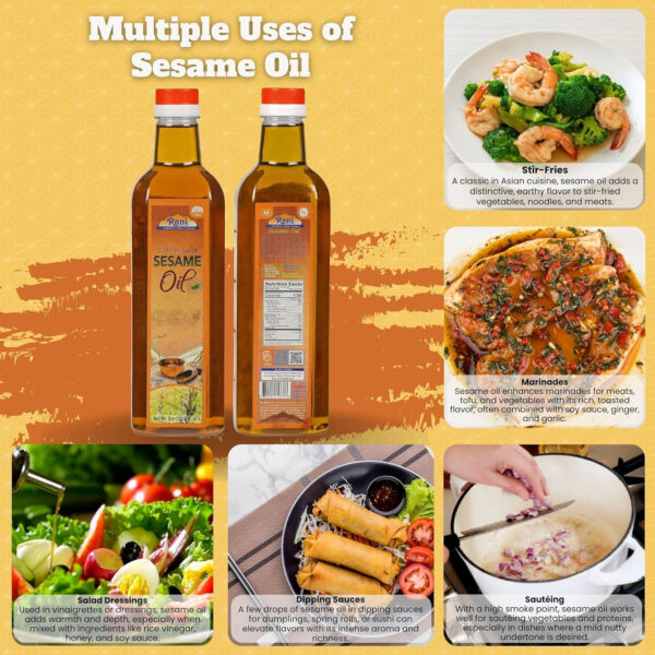 Rani Sesame Oil 169 Ounce (5 Liter) Cold Pressed | 100% Natural | NON-GMO | Kosher | Vegan | Gluten Free