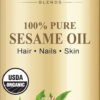Handcraft Blends Organic Sesame Oil - 8 Fl Oz - 100% Pure and Natural - Premium Grade Carrier Oil for Skin and Hair - Hair and Body - Massage - Expeller-Pressed and Hexane-Free