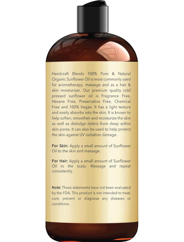 Handcraft Blends Organic Sesame Oil - 8 Fl Oz - 100% Pure and Natural - Premium Grade Carrier Oil for Skin and Hair - Hair and Body - Massage - Expeller-Pressed and Hexane-Free