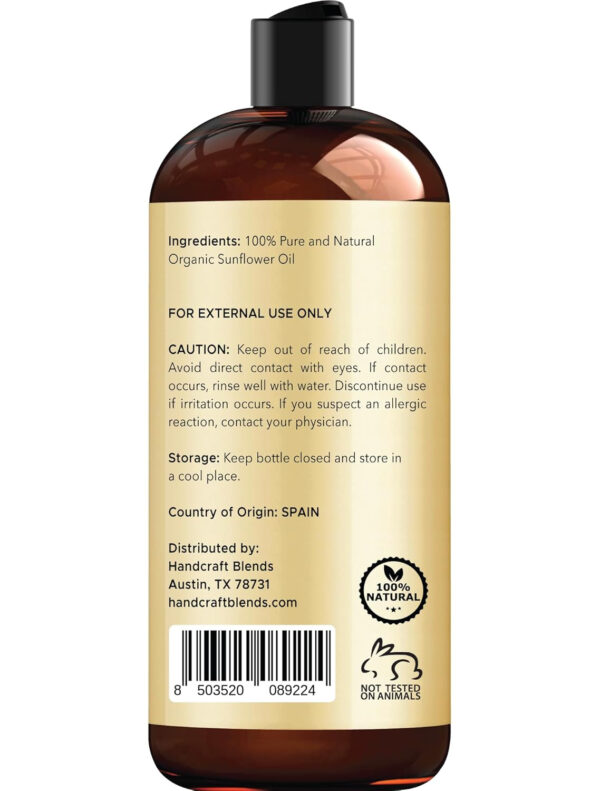 Handcraft Blends Organic Sesame Oil - 8 Fl Oz - 100% Pure and Natural - Premium Grade Carrier Oil for Skin and Hair - Hair and Body - Massage - Expeller-Pressed and Hexane-Free