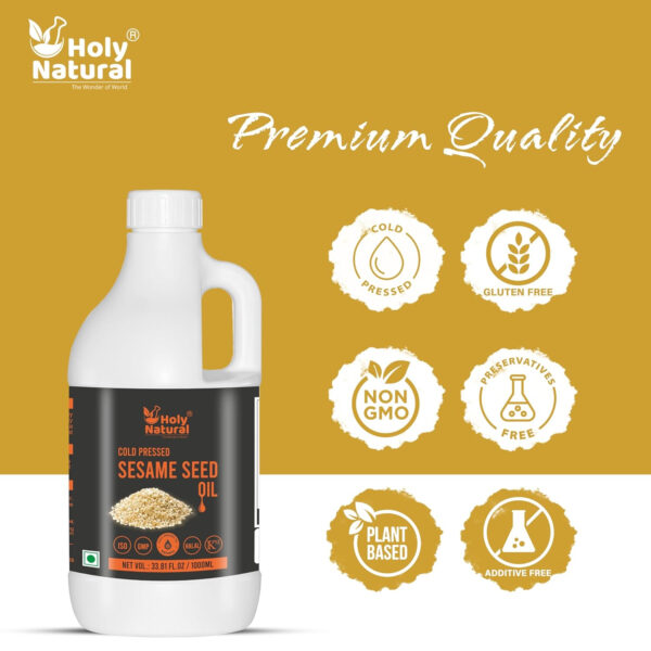 6894585a4782479d9883ff397f1aecc191d1c761c40330df9f2e4.jpg Sesame Seed Oil I Extra Virgin Cold-Pressed, No GMO,Untreated and Unrefined Sesame Seed Oil –Grate for Cooking & Flavor Enhancer in Many Cuisines (10.15 Fl Oz (Pack of 1))