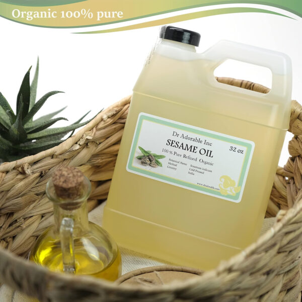 Dr Adorable - 32 oz - Sesame Seed Oil Refined - 100% Pure Natural Organic Cold Pressed