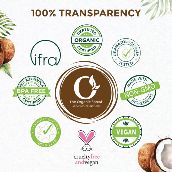 100% Pure & Organic Coconut Oil for Hair, Skin & Body – Cold-Pressed, Unrefined and Natural – Nourishing & Strengthening Oil – Vegan & Chemical-Free – 3.4 fl. oz