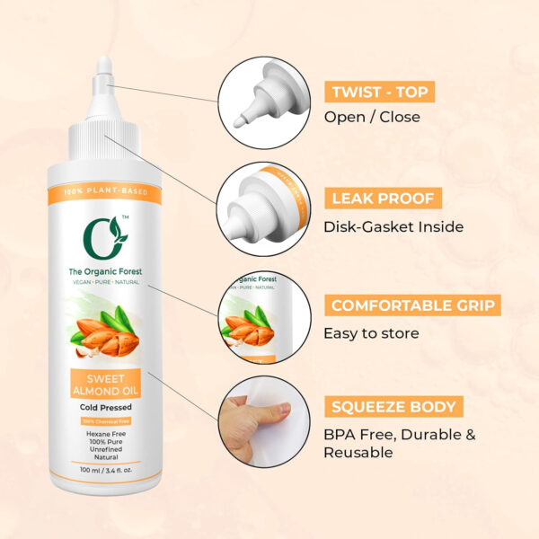 100% Pure & Organic Coconut Oil for Hair, Skin & Body – Cold-Pressed, Unrefined and Natural – Nourishing & Strengthening Oil – Vegan & Chemical-Free – 3.4 fl. oz